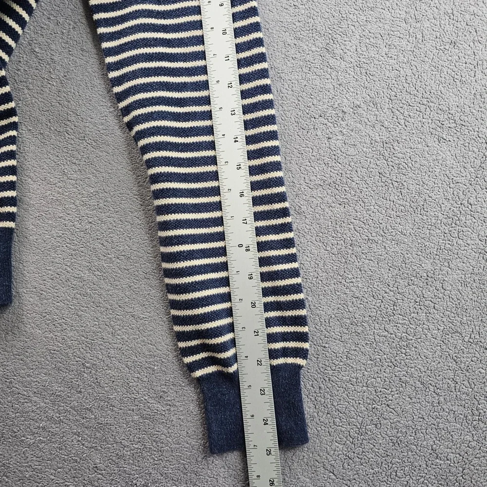 J.Crew Mercantile Sweater Men Medium Blue Beige Striped Warm Cozy Comfy Crewneck